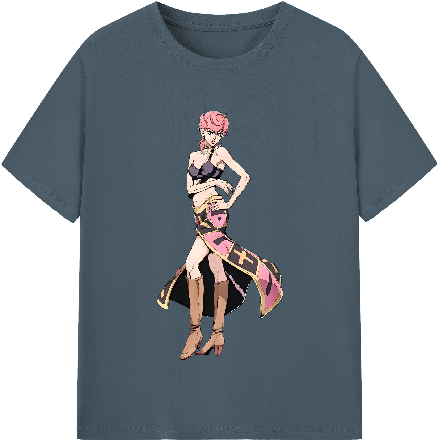 （画像用） ジョジョの奇妙な冒険 トリッシュ?ウナ JoJo's Bizarre Adventure Trish Una 綿100％半袖Tシャツ（フロントプリント）